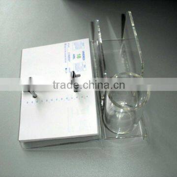 clear acrylic calendar holder with pen holder and card holder