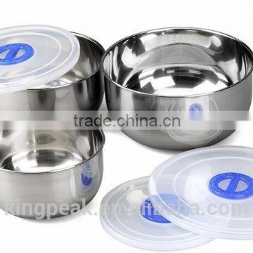 Good Design stainless steel Salad Bowls with lid/Mixing Bowls for kitchen