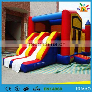 Popular inflatable slide&castle combo with hook and loop banners