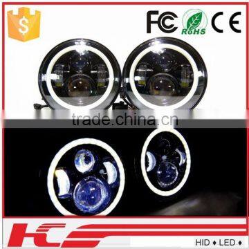 LED Headlights With Angle Eyes For Jeep Wrangler