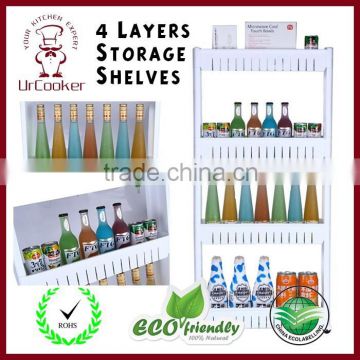 New Arrival High Quality Plastic Storage Shelf 4 layer storage shelves