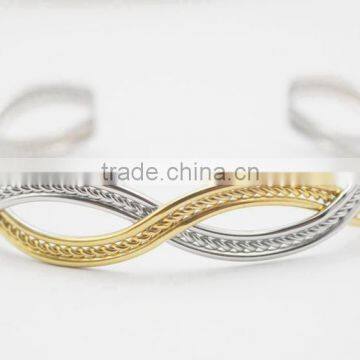 Charm Wave Braided Design Gold Jewellery From Dubai Cuff Bracelets Jewelry photo-4