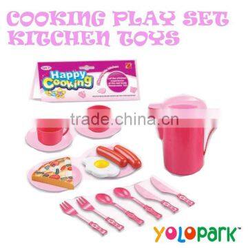 Girls Colorful Mini Kitchen Cooking Play Set Toys