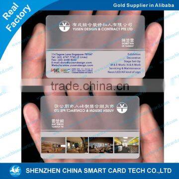 Transparent PVC Plastic business card Thailand