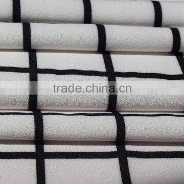 Men's t Shirt Fabric 4 Way Strench Plaid Printed Polyester Lycra Fabric photo-4