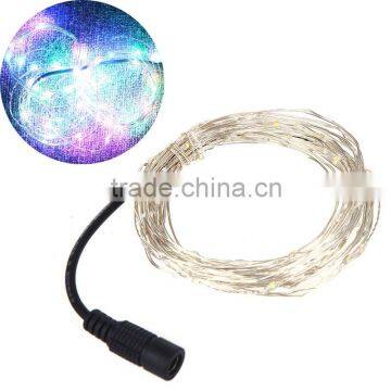 5m Silver String Light 50-LED String Light Lamp Decoration Lighting for Christmas Party Wedding White Orange Pink Green Blue