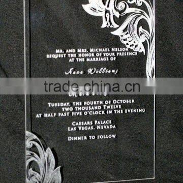 High Transparent custom wedding cards