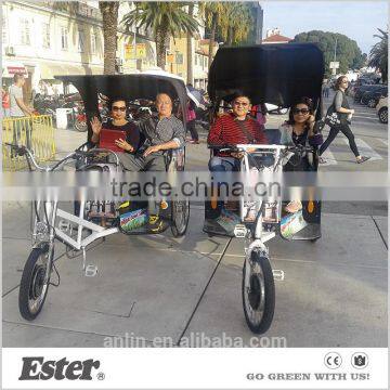 Outdoor electric passenger tricycle for 2 adult