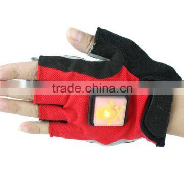 Cycling Sports Gloves Half Finger with LED Flash Light Turn Signal