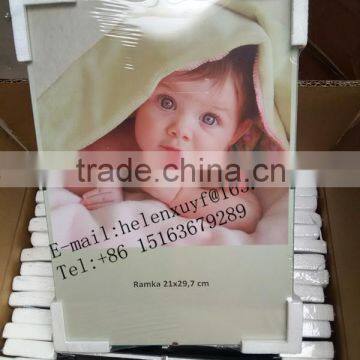 2016 cute baby 4x6 glass clip photo frame