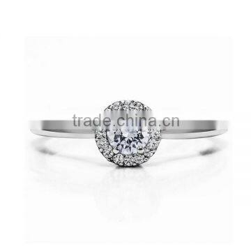Sterling Silver Perfect Round Zircon Promise Rings