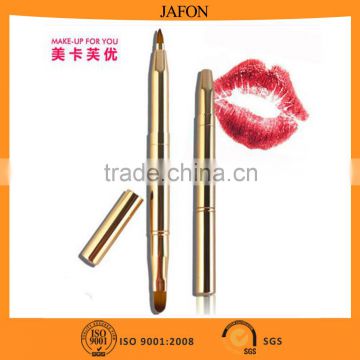 Free sample! Double sided dual retractable lip brush eyeshadow brush with cover                        
                                                Quality Choice