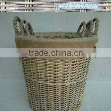 pure natural willow laundry basket with handle