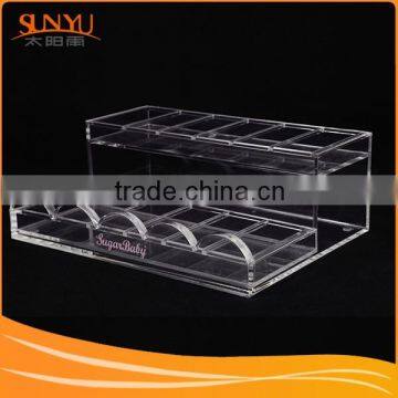 Manufacture Supply Customed 2-Tiers Clear Acrylic Chocolate Display Stand