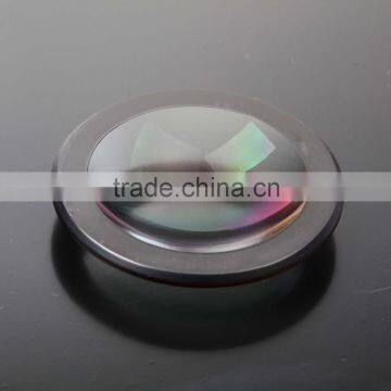 Aspherical plano-convex glass lens with coating and painting