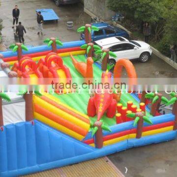 Giant Amusement Park / Inflatable Slides And Castles