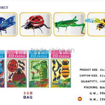 New wholesale price 3D Intelligent MINI Insect puzzle 3D building blocks