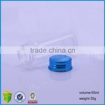 95ml Clear Neck Finish Glass Vials For Perfumes With Blue Aluminum Continuous Thread Cap With Liner photo-3