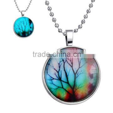 Tree Glowing Necklace, Tree of Life Necklace Jewelry Art Photo Print Pendant glow in the dark jewelry