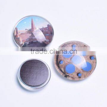 New promotional personalized round glass fridge magnet