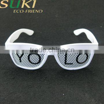 White color plastic frame pinhole pc lens sunglasses