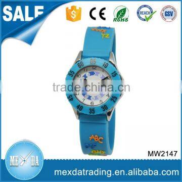 2016 lovely waterproof safety 3D silicone band fashion japan miyota movement cartoon children watch