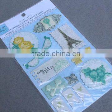 2014 New Fashion Decoration PVC 3D Layer Sticker