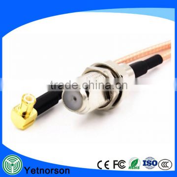 RF Cable with F female to MCX right angle male and RG178 cable