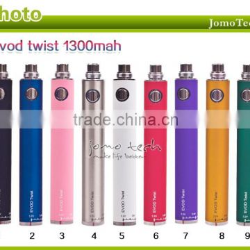 Hot sale electric cigarette evod twist,650 mah & 900mah & 1000 mah &1300mah ego evod battery,evod starter kit