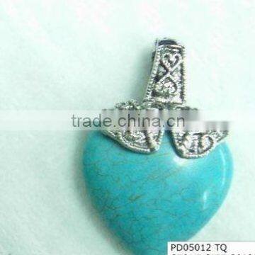 SGJGEMS PD05012TQ Blue Heart Wholesale Natural Stone Jewelry