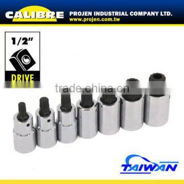 CALIBRE M8-M18 1/2"Dr 7pc Spline Bit Set