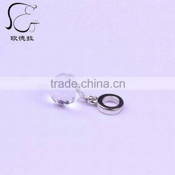 Silver Pendants Clear Crystal Disco Ball Beads