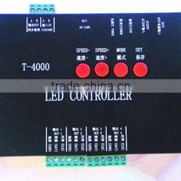 T-4000 led pixel controller,with SD card;AC90-260V(with power adaptor)support many kinds of IC 4096pixel