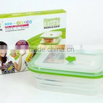 hot selling high quality foldable food storage ,silicone fresh container,picnic lunch box