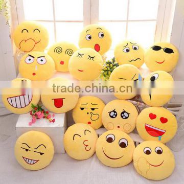 Soft Emoji Smiley Emoticon Yellow Round Cushion Pillow Stuffed Plush Toy Doll