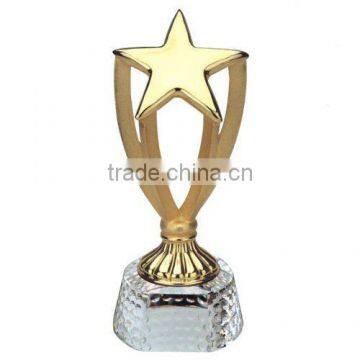 Personalized Sports Metal Star Trophy Awards on Crystal Base