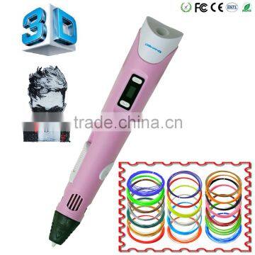 hot sale 3d pen for children use, gifts & crafts Semi-Automatic pink 3D pen