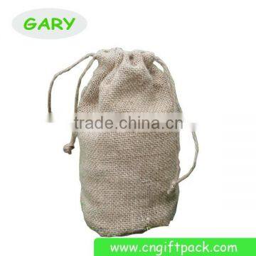 Round Bottom Drawstring Jute Bags Wine Thermos Bottle Bags