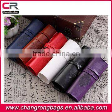 2014 novelty retro pu leather pencil case fashion stationary pu leather pen bags made in China