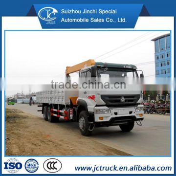 SINO HOWO 6X4 10T folding arm lift truck/straight arm telescopic truck crane/truck with crane