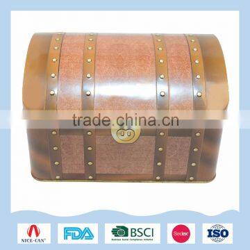 Large unique cosmetics package tin box with dome-shaped lid