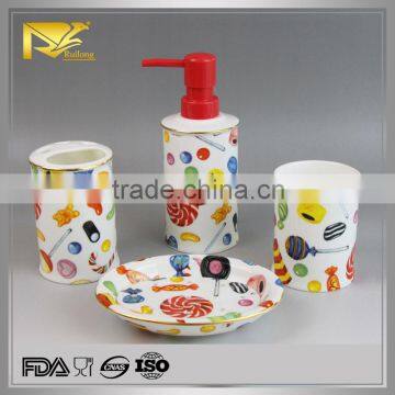2015 new product ceramic manufacturer china bathroom accessory, kids bathroom accessory sets, red bathroom accessories sets