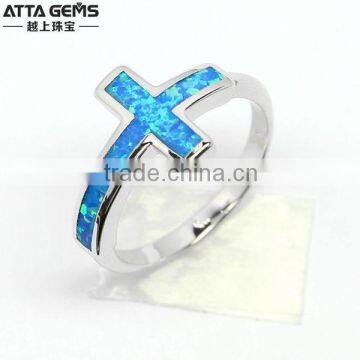 Synthetic opal gemstones ring 925 silver ring fashion