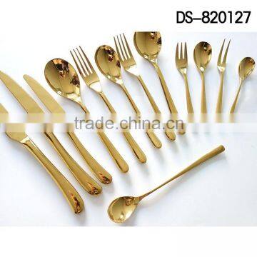 DS-820127 High quality stainless steel gold plated cutlery set