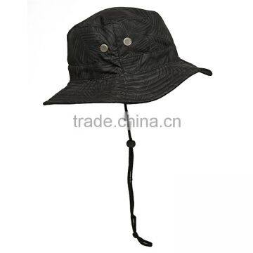 Guangjia Cap Manufacturer Wholesale Hot Selling Custom Blank Black Man Bucket Hat With String photo-2