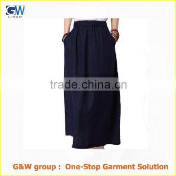 fashion new design woman linen long skirt