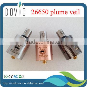 big atomizer 26650 plume veil rda with gold plated base fit 26650 mods