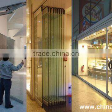 Office glass wall partition with doors