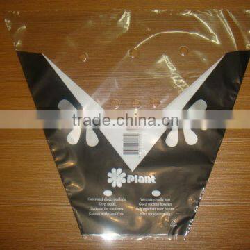 Plastic Clear Perforated Flower Wrapping Sleeve Bag/ opp plastic packaging flower sleeve bag