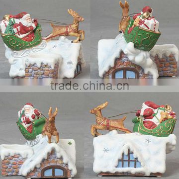 ceramic christmas house tealight holder